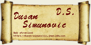 Dušan Simunović vizit kartica